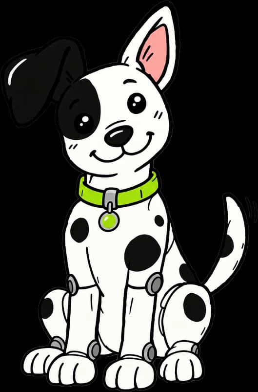 The Hot Diggity Digital dog, sitting and ready to work